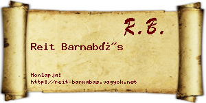 Reit Barnabás névjegykártya